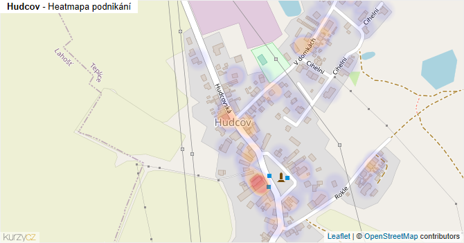 Hudcov - mapa podnikání