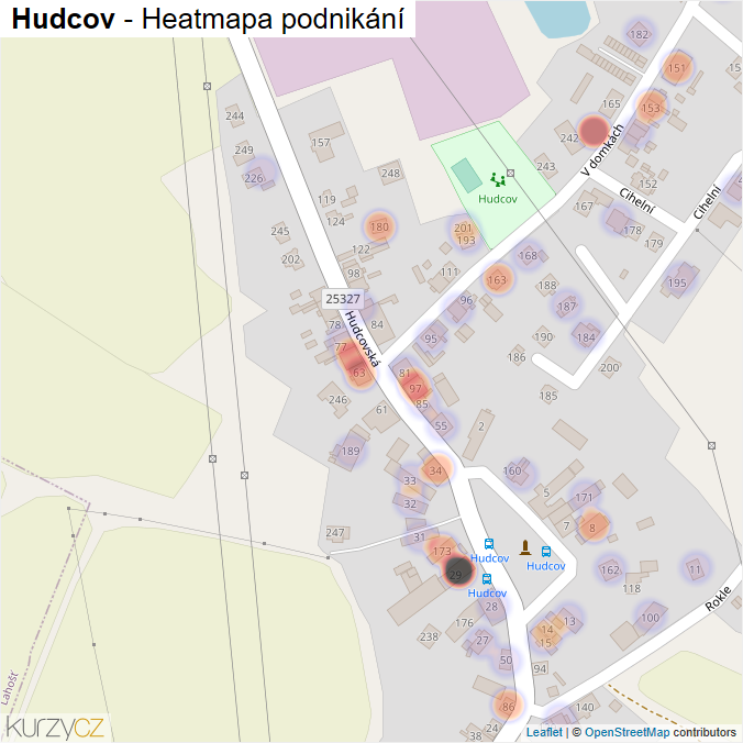 Mapa Hudcov - Firmy v části obce.