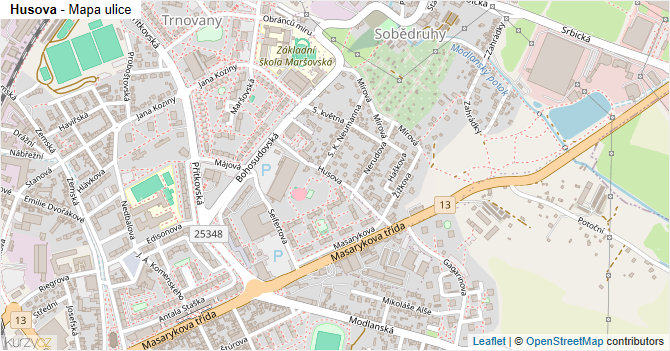 Husova - mapa ulice