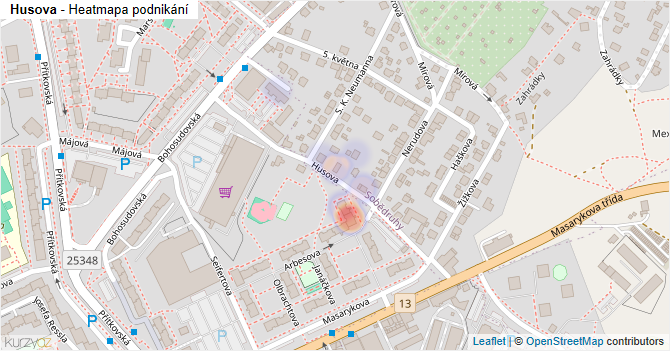 Husova - mapa podnikání