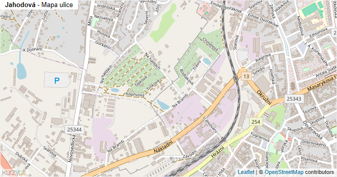 Jahodová - mapa ulice