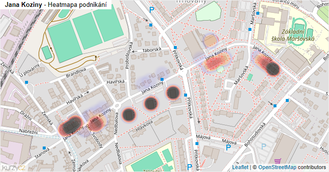 Jana Koziny - mapa podnikání