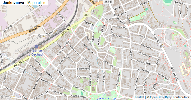 Jankovcova - mapa ulice