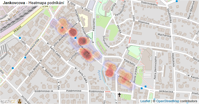 Jankovcova - mapa podnikání