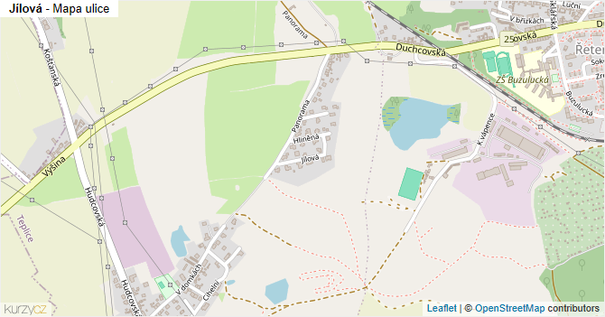 Jílová - mapa ulice