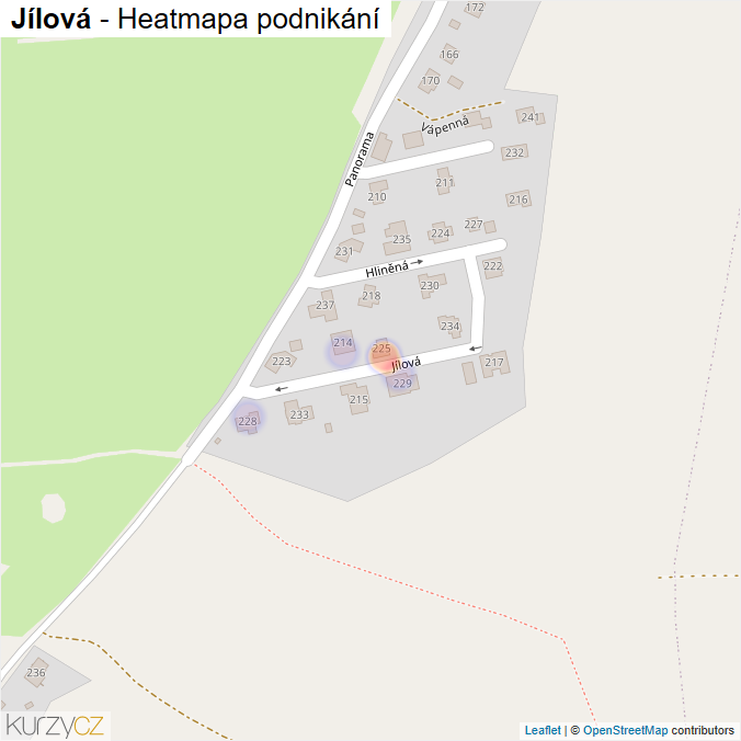 Mapa Jílová - Firmy v ulici.