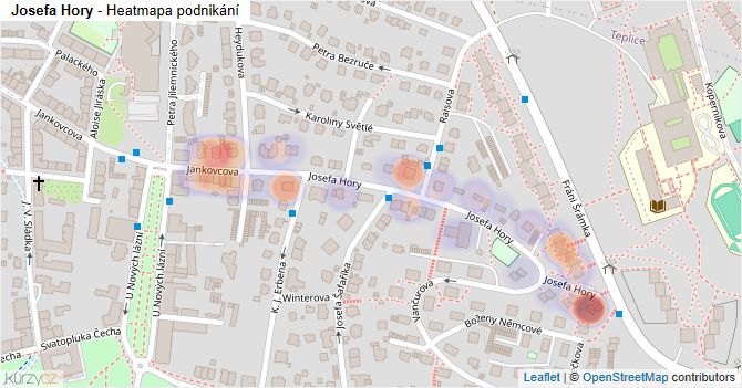 Josefa Hory - mapa podnikání