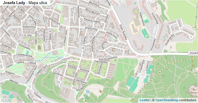 Josefa Lady - mapa ulice