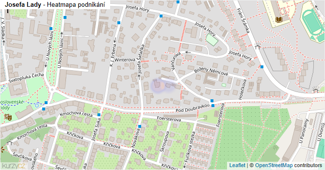 Josefa Lady - mapa podnikání