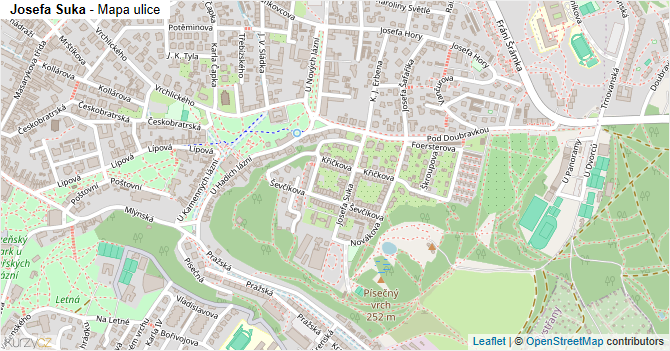Josefa Suka - mapa ulice