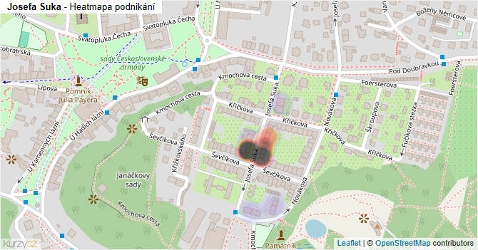 Josefa Suka - mapa podnikání