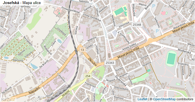 Josefská - mapa ulice