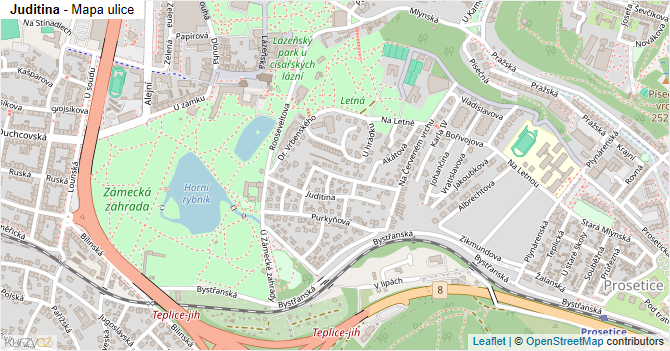 Juditina - mapa ulice