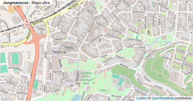 Jungmannova - mapa ulice