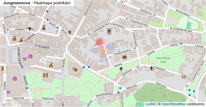 Jungmannova - mapa podnikání