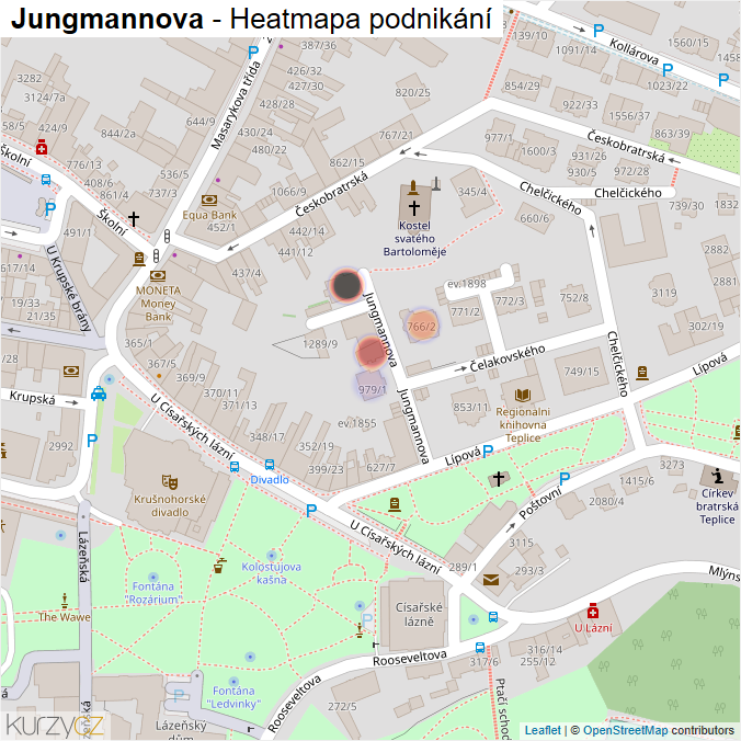 Mapa Jungmannova - Firmy v ulici.
