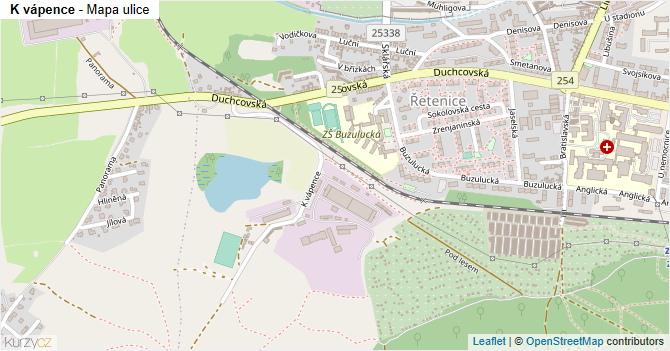 K vápence - mapa ulice