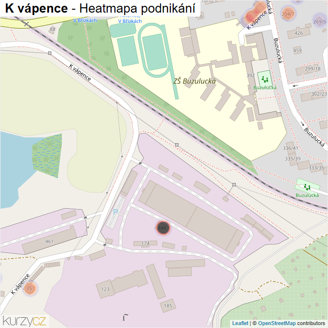 Mapa K vápence - Firmy v ulici.
