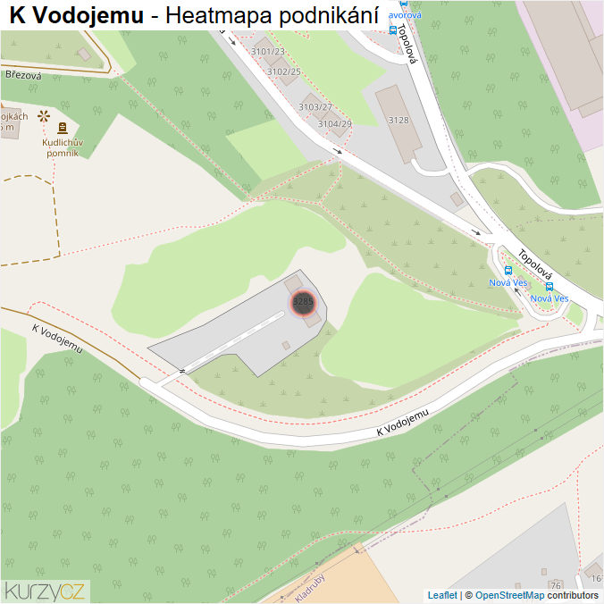 Mapa K Vodojemu - Firmy v ulici.