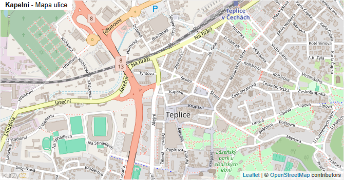 Kapelní - mapa ulice