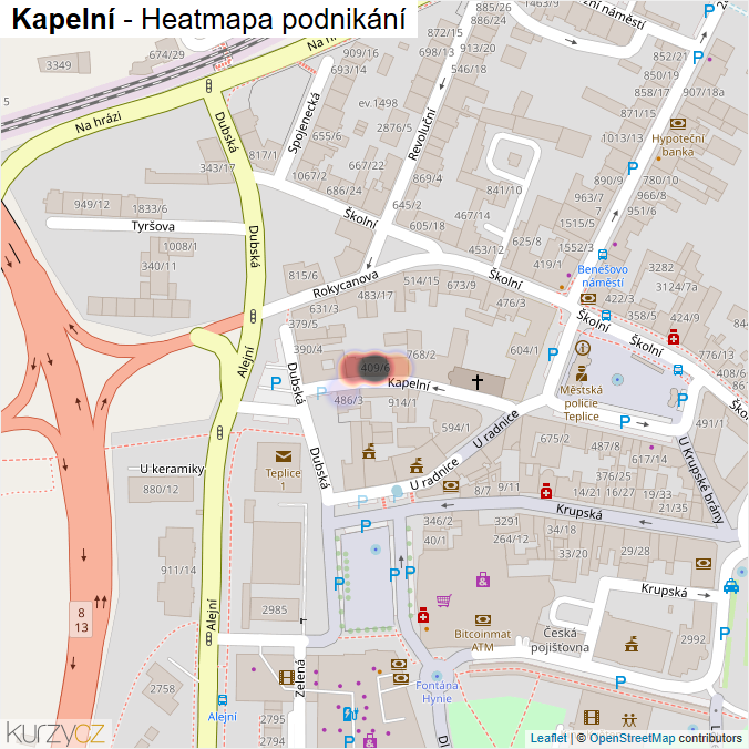 Mapa Kapelní - Firmy v ulici.