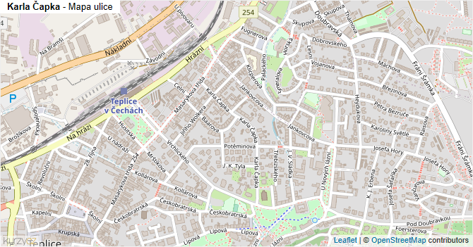 Karla Čapka - mapa ulice