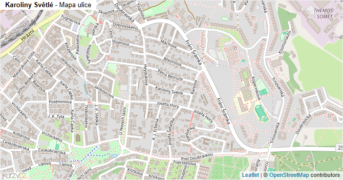 Karoliny Světlé - mapa ulice