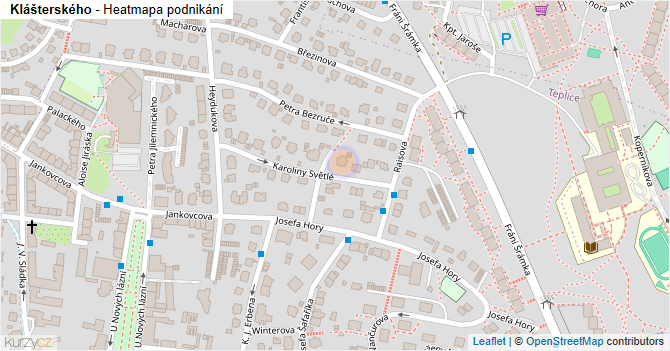 Klášterského - mapa podnikání