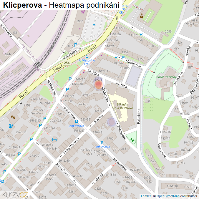 Mapa Klicperova - Firmy v ulici.