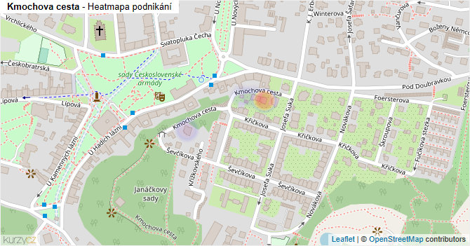 Kmochova cesta - mapa podnikání