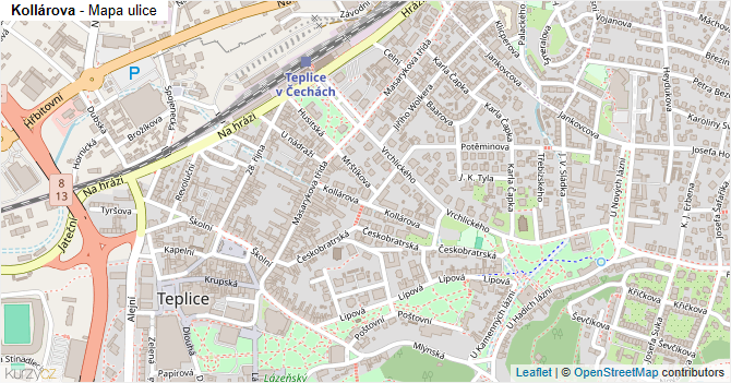 Kollárova - mapa ulice