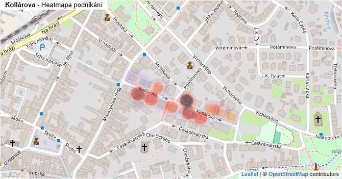 Kollárova - mapa podnikání