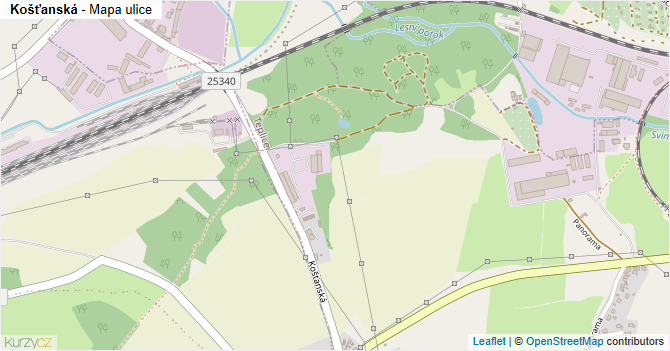 Košťanská - mapa ulice