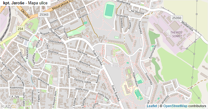 kpt. Jaroše - mapa ulice