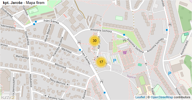 kpt. Jaroše - mapa firem