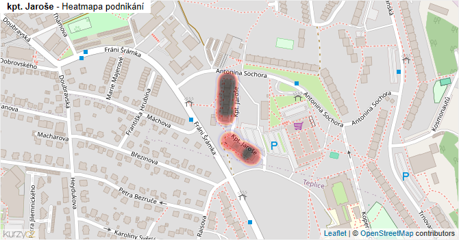 kpt. Jaroše - mapa podnikání