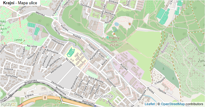 Krajní - mapa ulice