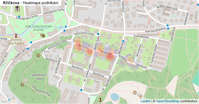Křičkova - mapa podnikání