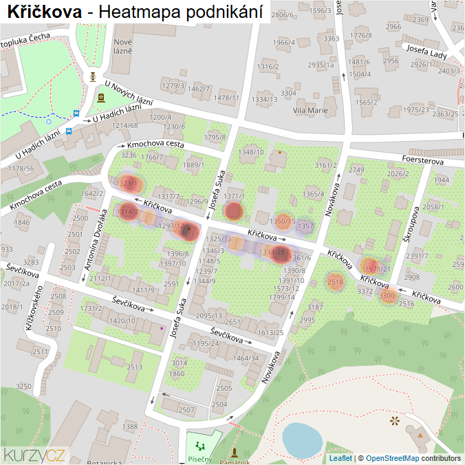 Mapa Křičkova - Firmy v ulici.
