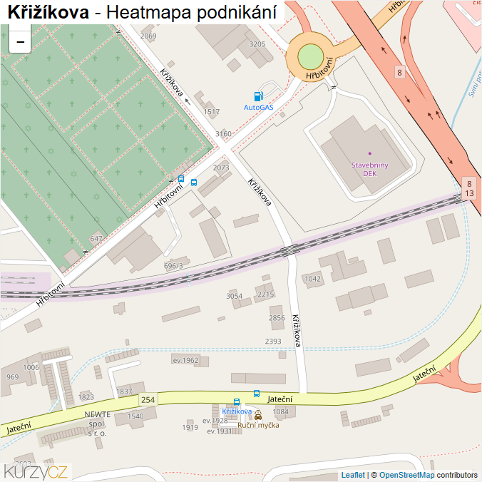 Mapa Křižíkova - Firmy v ulici.
