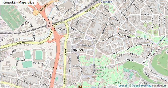 Krupská - mapa ulice
