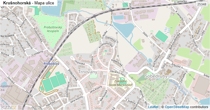 Krušnohorská - mapa ulice