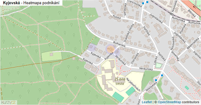 Kyjevská - mapa podnikání