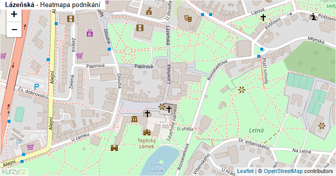 Lázeňská - mapa podnikání