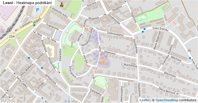 Lesní - mapa podnikání