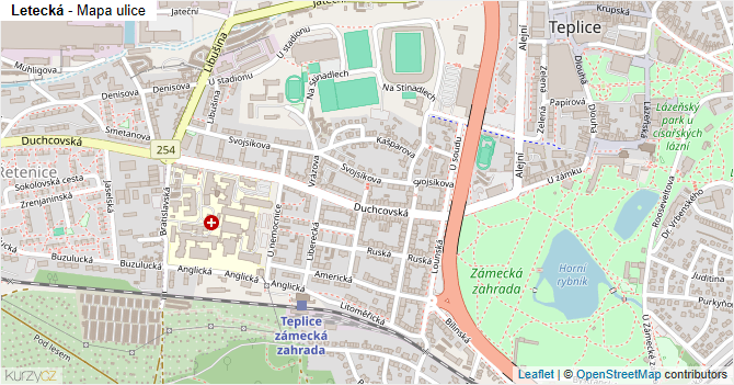 Letecká - mapa ulice