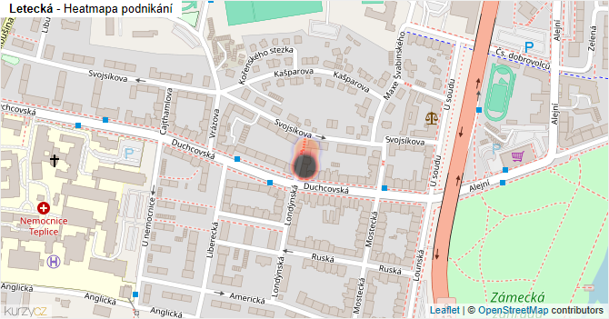 Letecká - mapa podnikání