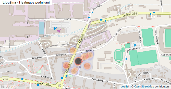 Libušina - mapa podnikání
