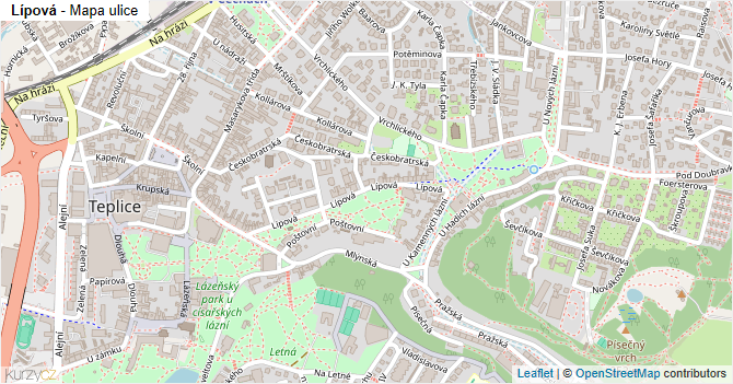 Lípová - mapa ulice
