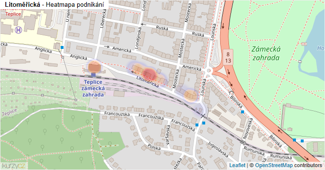 Litoměřická - mapa podnikání